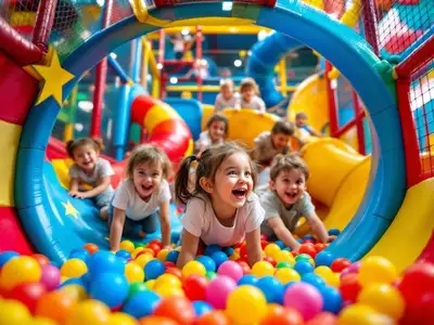 Children playing at an indoor play centre